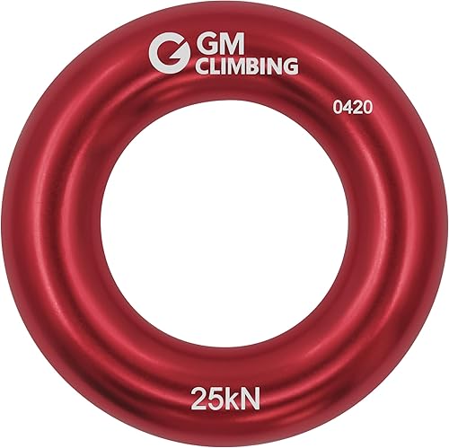 Miniatura 29 de GM CLIMBING Rappel Ring 25kN para escalada en roca Arborist Rescue Slackline Hammock Large Negro_1 paquete