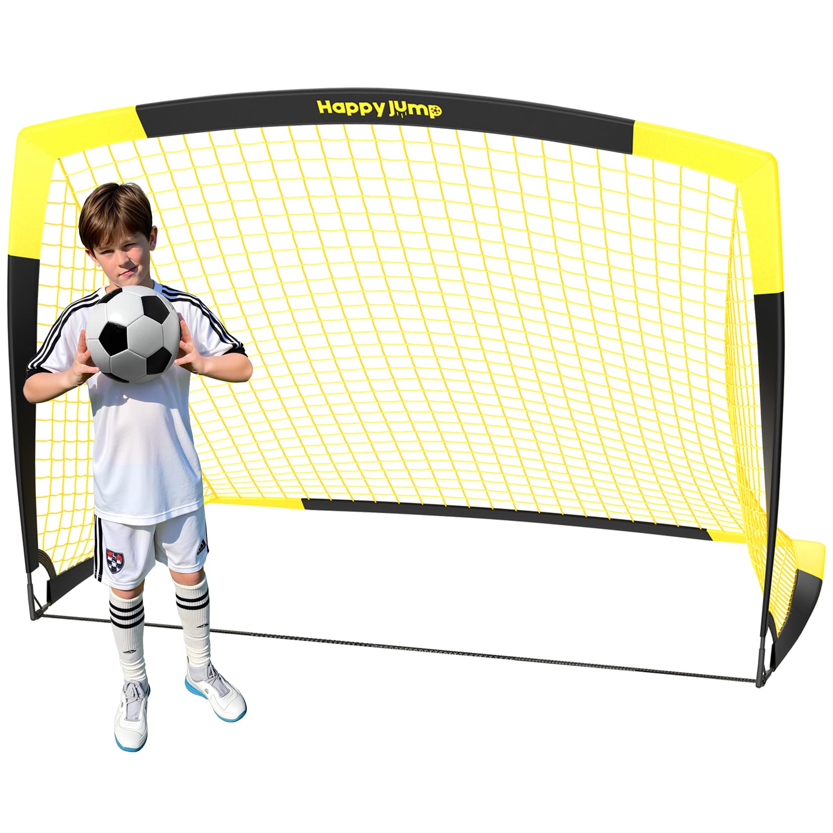 Happy Jump Soccer Goal Pop Up Foldable Soccer Net for Backyard 7x5FT,5x3.6FT,4x3FT,3x2.2FT
