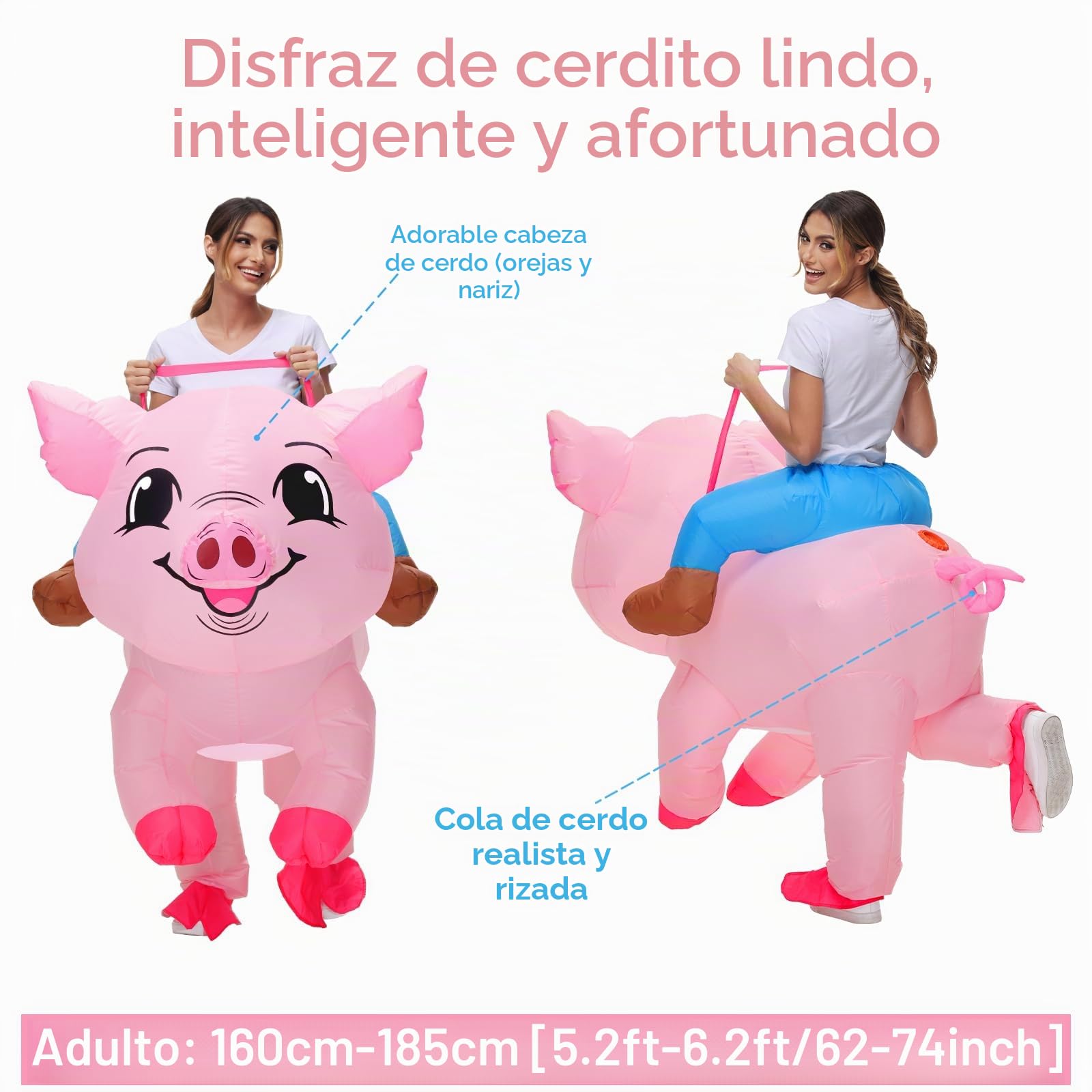 Disfraz inflable para adultos, disfraz de cerdo para Halloween, disfraz de cerdito para mujer, traje de animal para hombre, fiesta de cosplay