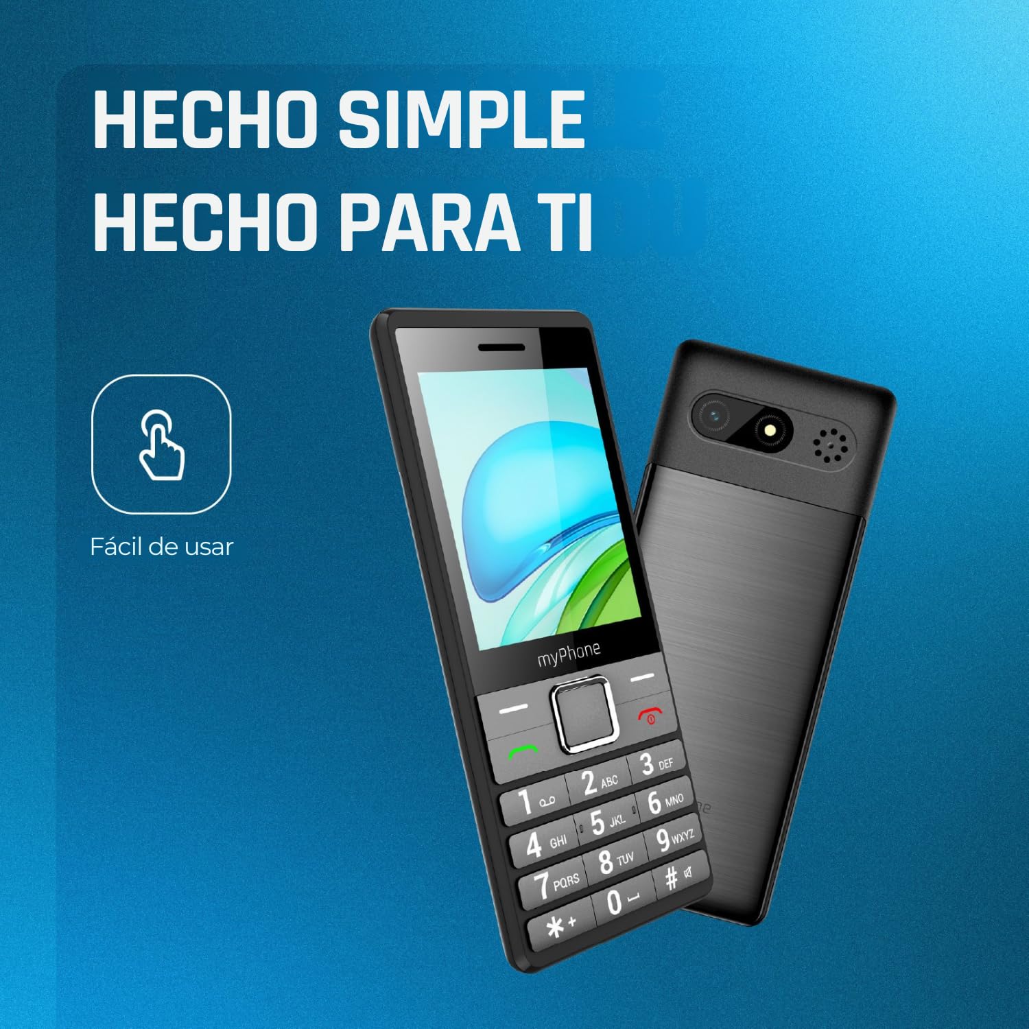 myPhone 7340 LTE Móvil para Mayores 4G con Botones Grandes, Dual SIM, Pantalla IPS 2,8", fácil de Usar, botón SOS, Negro y Plateado