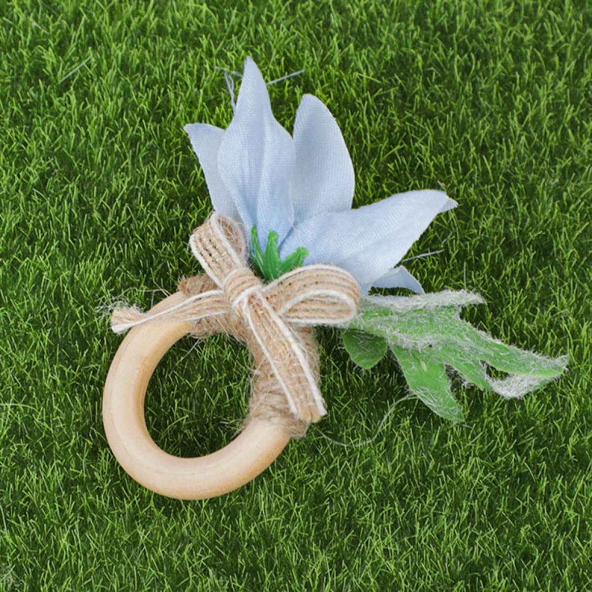 Abaodam 12pezzi Fibbia Decorativa Per Tovaglioli Con Fiori Simulati Juta Anelli Per Tovaglioli Per Matrimoni e Feste Decorazione Elegante Per Tavola