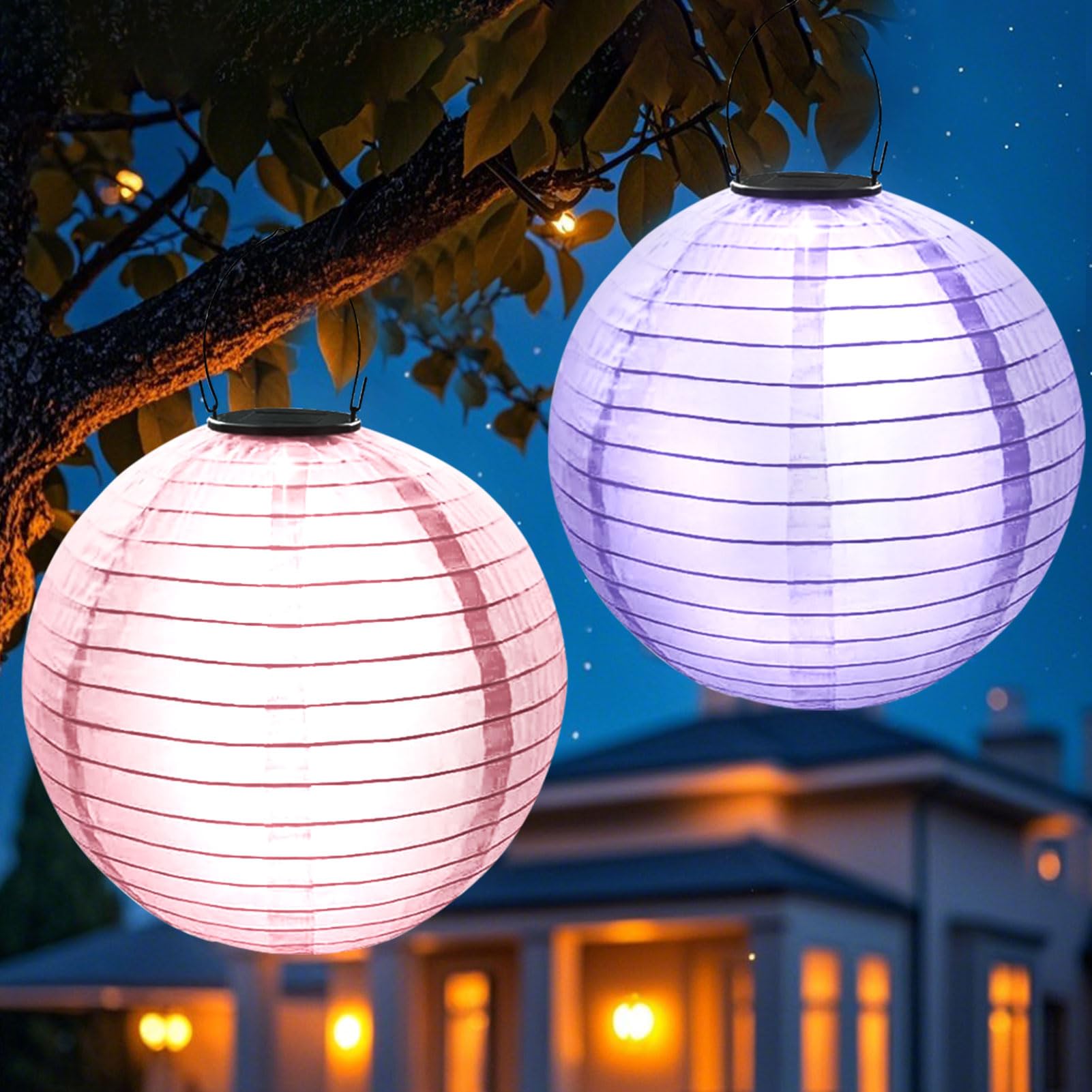 4er-Set Solar Lampions 25 Cm Außen Wetterfest – LED, IP44, Faltbar, Farben Rot/Gelb/Blau/Grün, Für Garten & Balkon