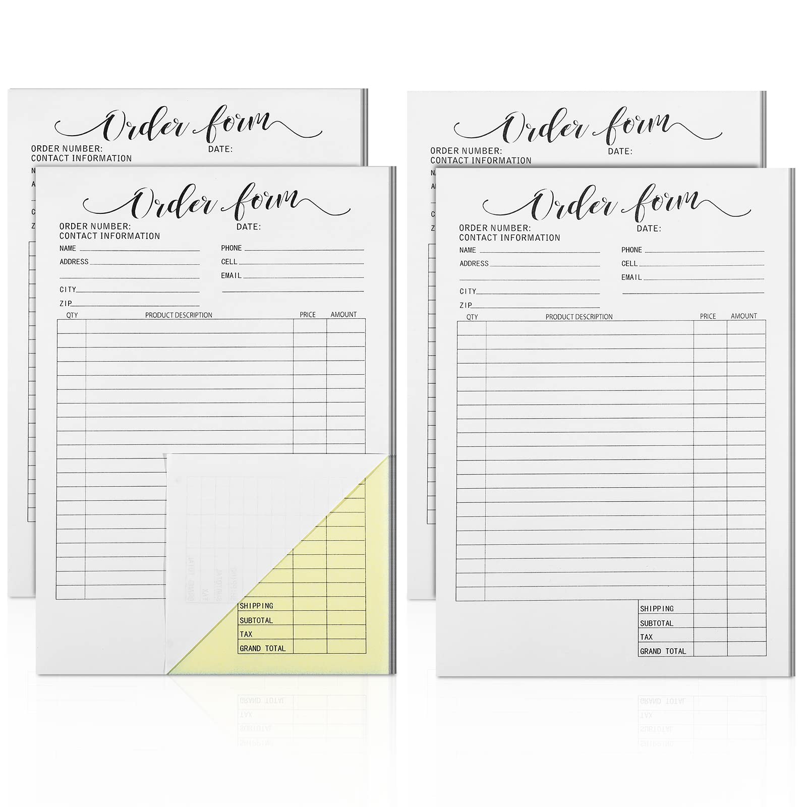 Buy 4 Pcs 2 Part Blank Carbonless Pocket Order Form Pad Purchase