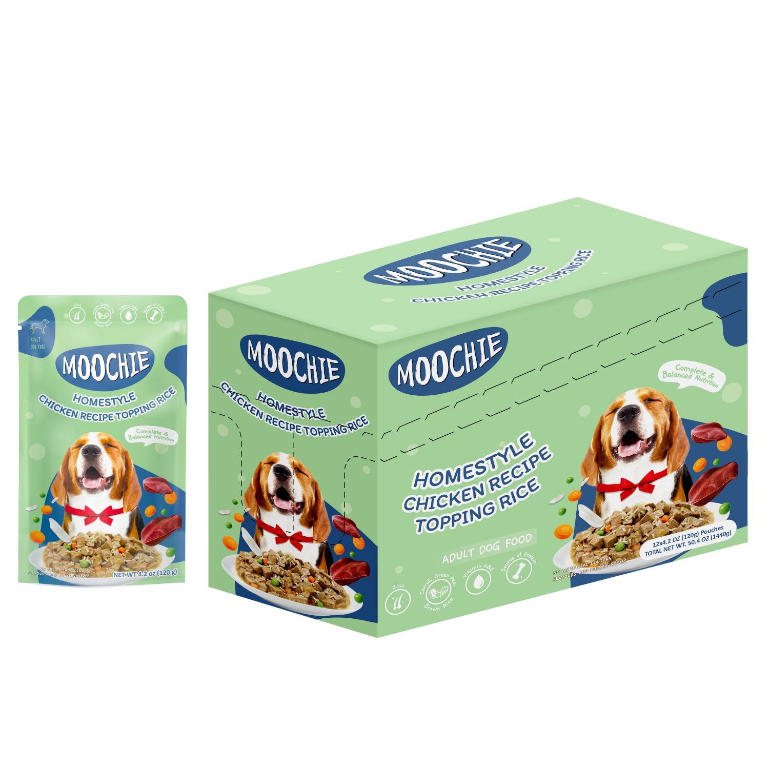 PETS EMPIRE Moochie Homestyle Wet Dog Food, Grain Free Gavy Meal, Variety Pack with Home Style Chicken Recipe Topping Rice, High Protein Gravy Foods, Non-Veg Pet Meals for Adult Dogs (120g X 24) (B0B7XKGJMM) Amazon Price History, Amazon Price Tracker