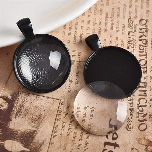 Miniatura 34 de Bandejas colgantes de bisel redondo, cabujón, base en blanco para manualidades, fotos, joyas, hallazgos, fabricación de accesorios, Plata Plata