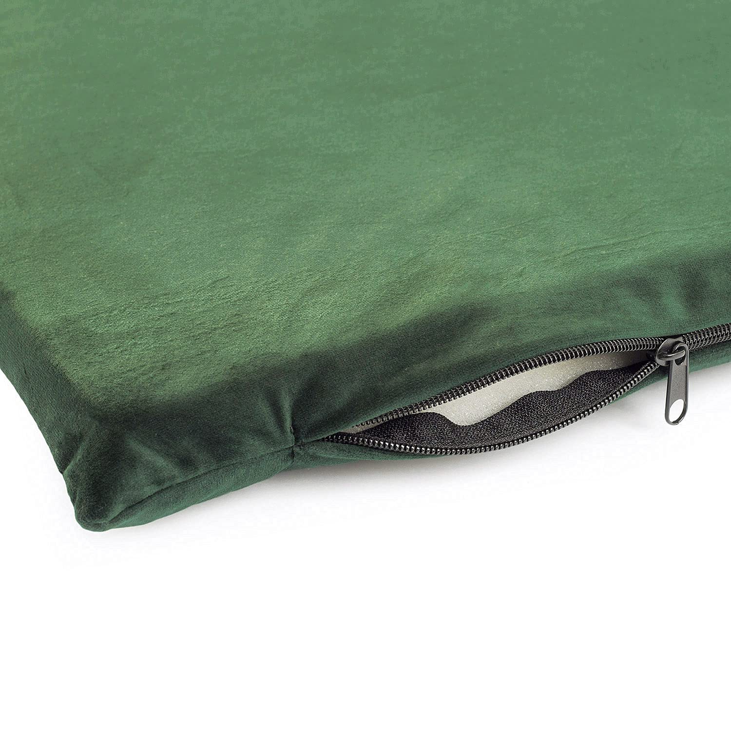 Exclusive Hundebett | Hundeliege, Hundekörbchen mit Kissen | Hundesofa für große Hunde | Große: XL - 100 x 79 x 22 cm | Farbe: Velvet Grün