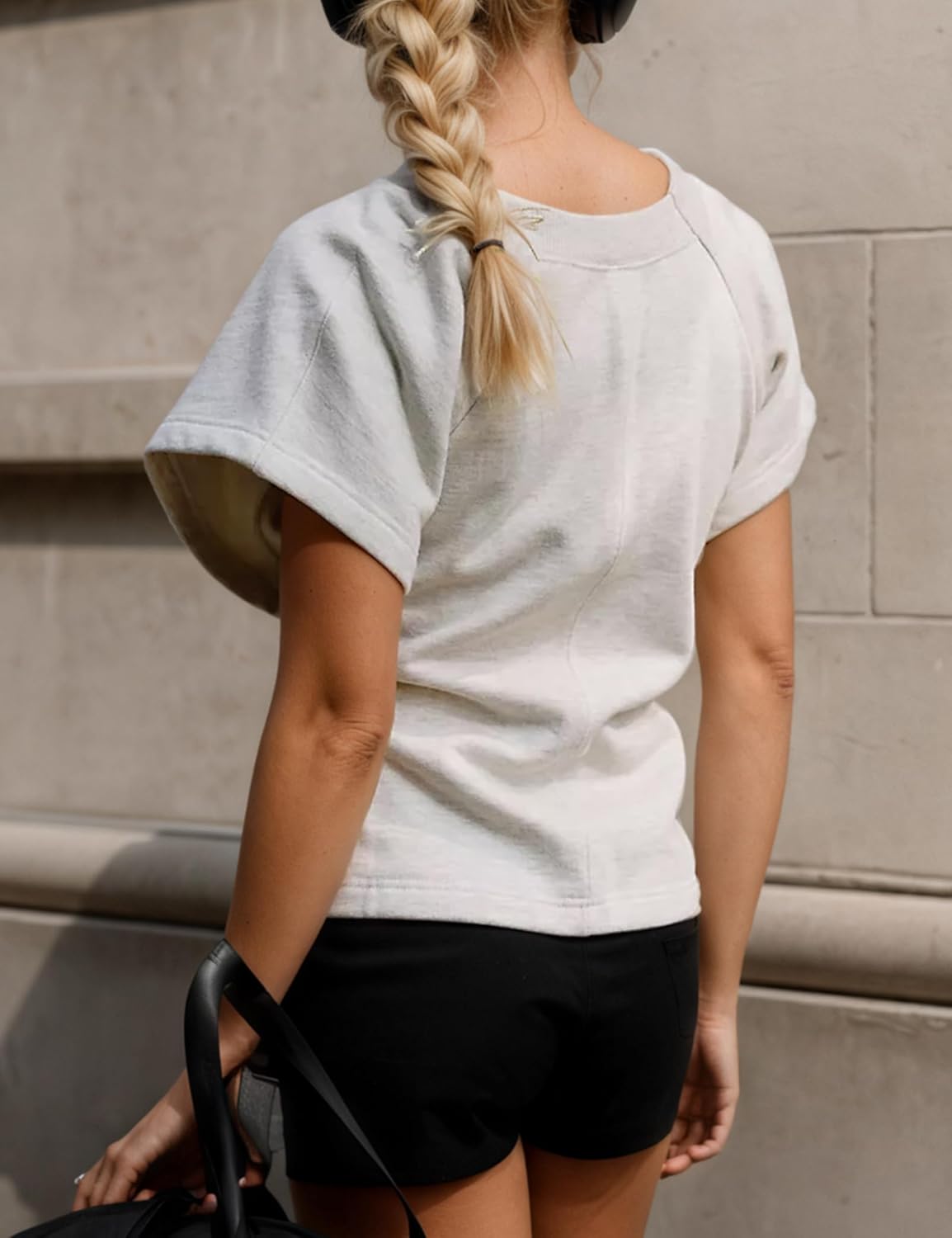 Womens Summer Short Sleeves Tee Shirts Workout Top Crewneck Tie Front Tops 2026 Sweatshirt Fashion Clothes - Image 6