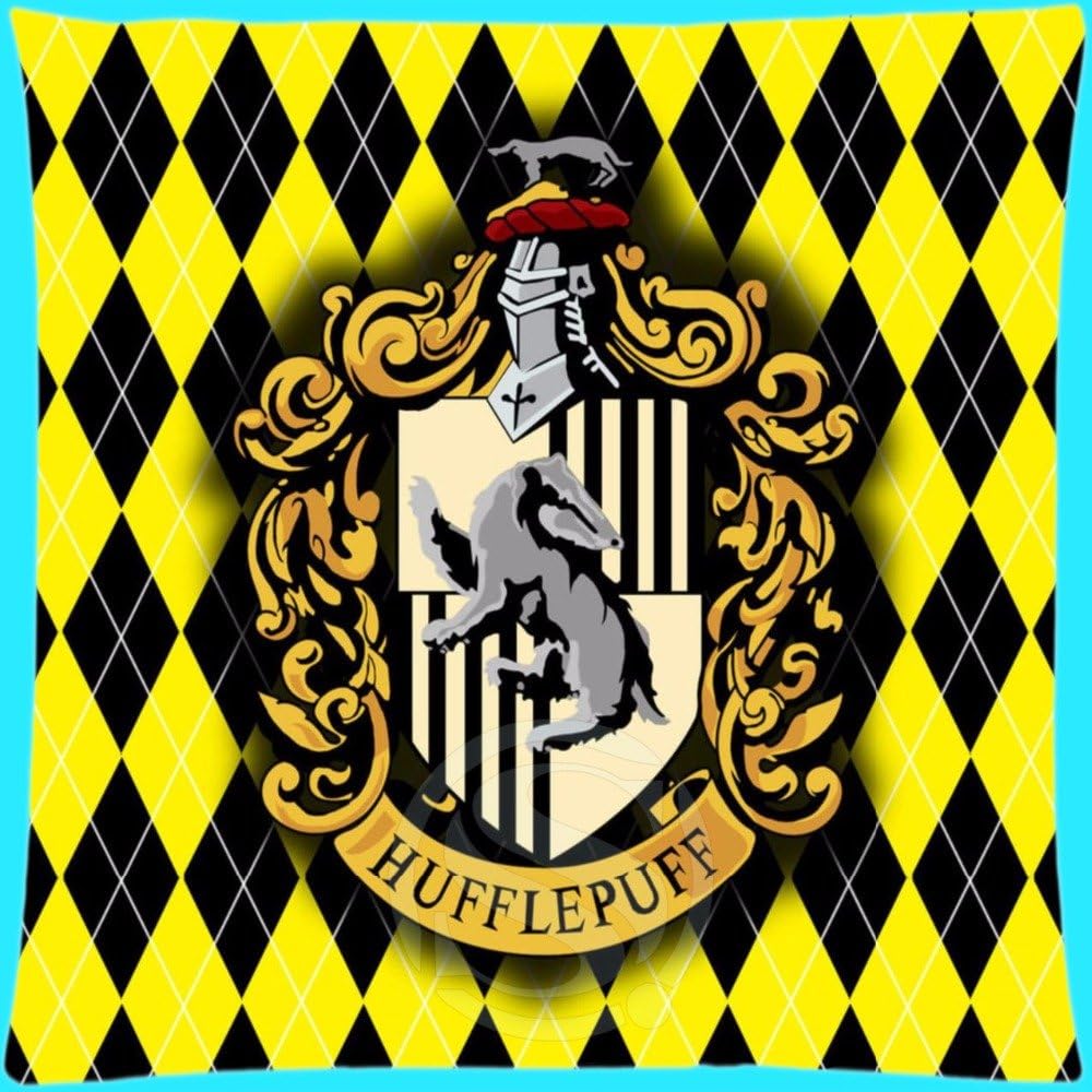 H-P0250 Custom Pillow Case Hufflepuff Logo#2 Square Pillowcases zipper 18x18 inch (Twin sides) SQ00727-@H0250