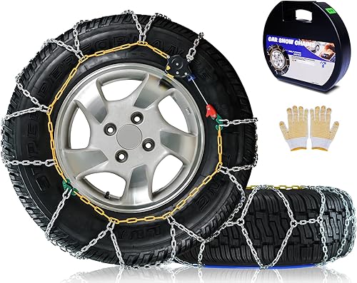 Snow-Chains - Cadena de tracción de neumáticos de 1 minuto de ajuste rápido, fácil instalación, portátil, reutilizable, universal, cadena de