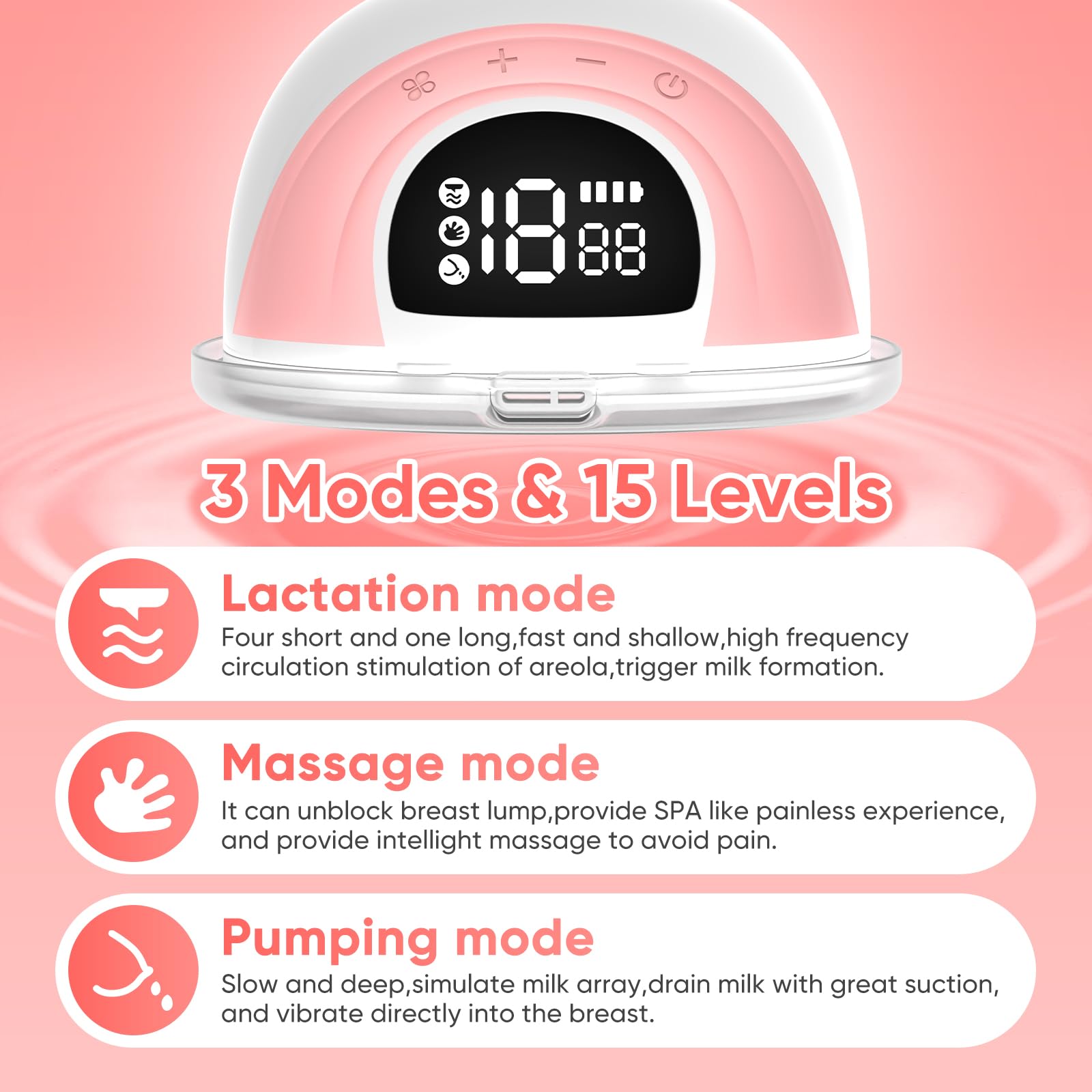 Breast Pump, Maypott Electric Hands Free Wearable Breastfeeding Pumps Mobile Style - Image 4