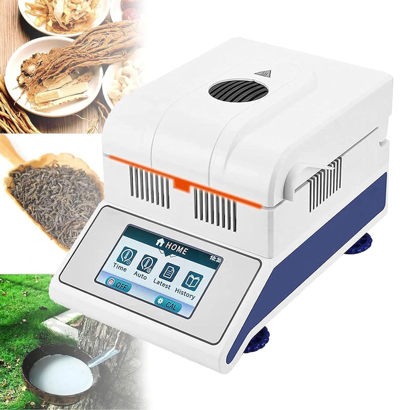 Medidor de Humedad halógeno Analizador de Humedad halógena Digital para Agricultura, Medicina, plástico, 0.01% LCD Precision Lab Tester, 2 Modos de Secado,100g0.005g