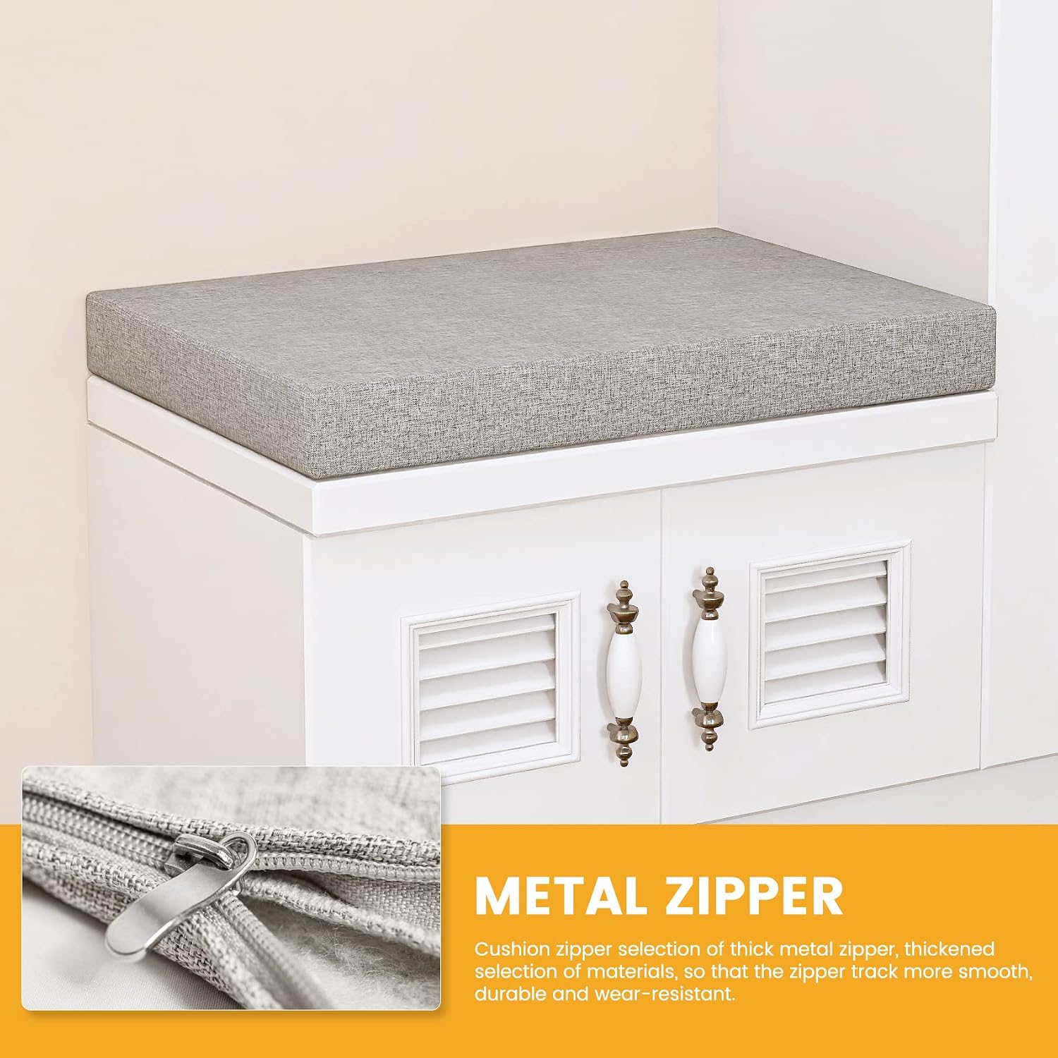 ROFIELTY Custom Size Bench Cushion Patio Bench Seating Cushion Indoor Bench Cushion Outdoor/Indoor Bench/Swing Cushion Porch Swing Cushion Bench Pads (LightGray,31.4 * 11.8 * 1.96in)