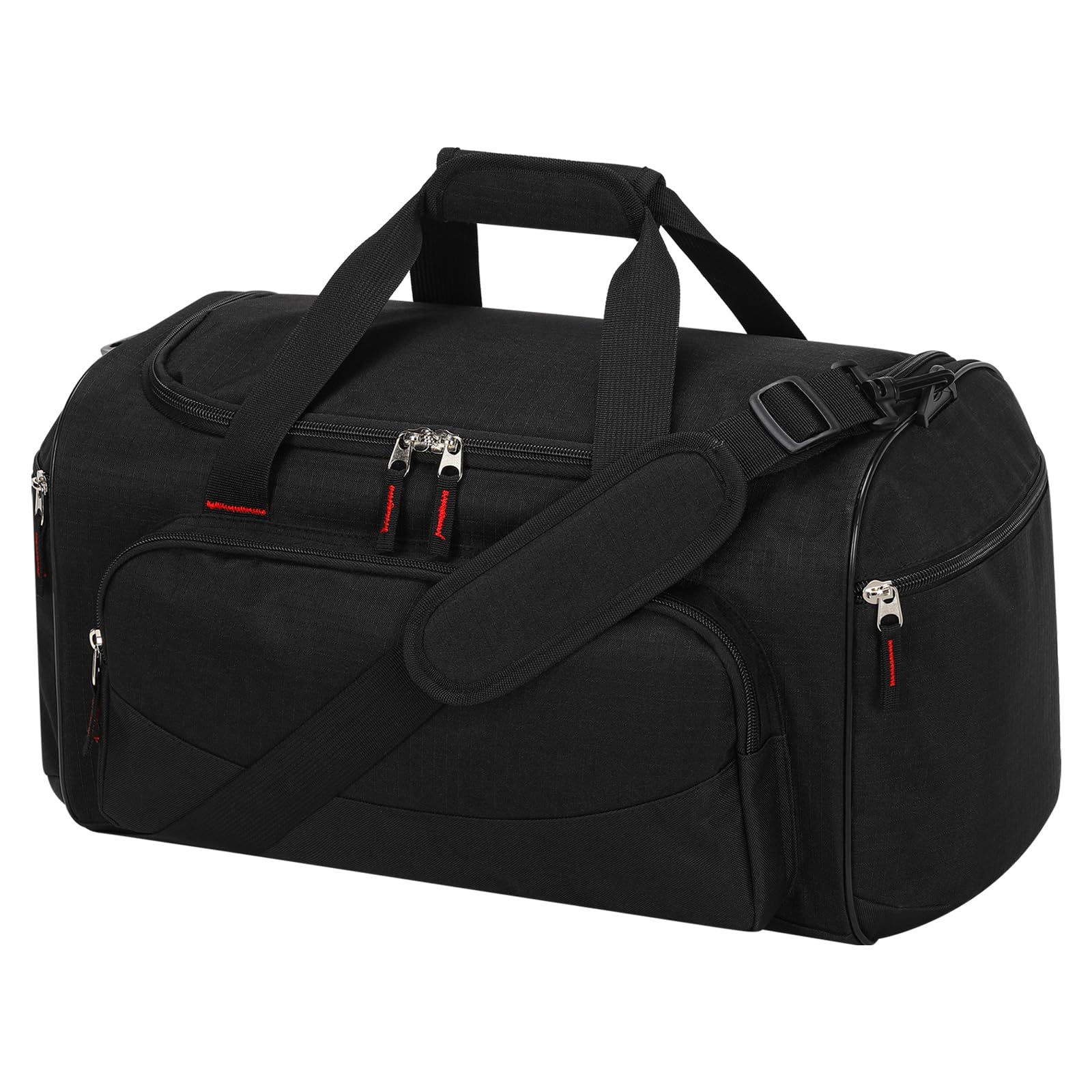 LONALIA 30L Small Gym Sports Duffle Bag - 17 inch Weekend Holdall Carry On Duffel Bag for Travel Overnight Training (Black)