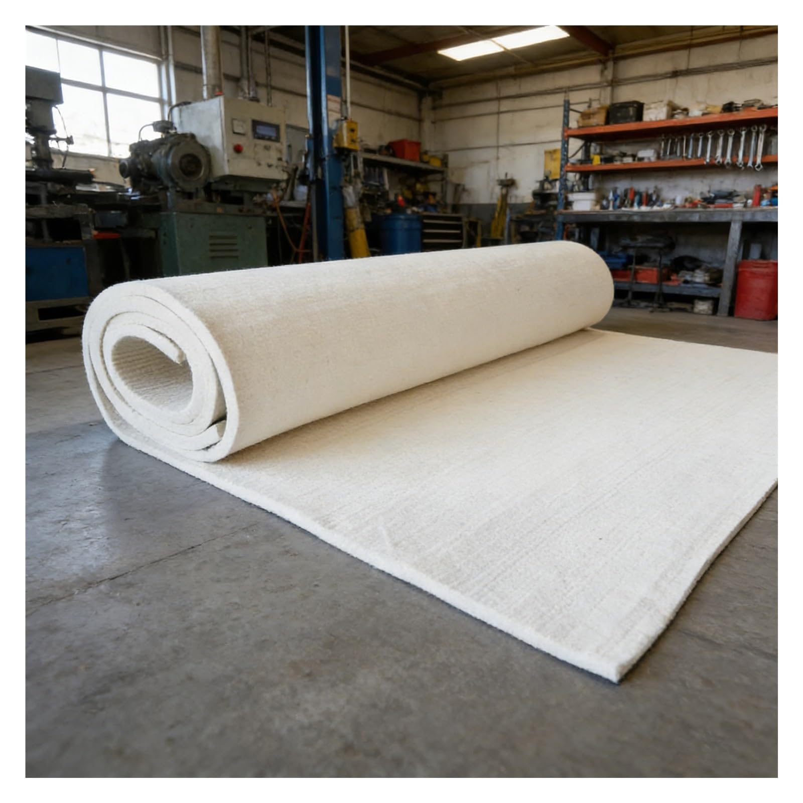 ERRULAN Oil Absorbent Mats for Garage Floor, 39.37in Width Spill Control Pads Under Car Driveway Mats Oil Leaks Absorb Oil Pad, Diesel/Fuel/Motor Absorbent Cotton(35mm/1.37in,250cm/98.43in)