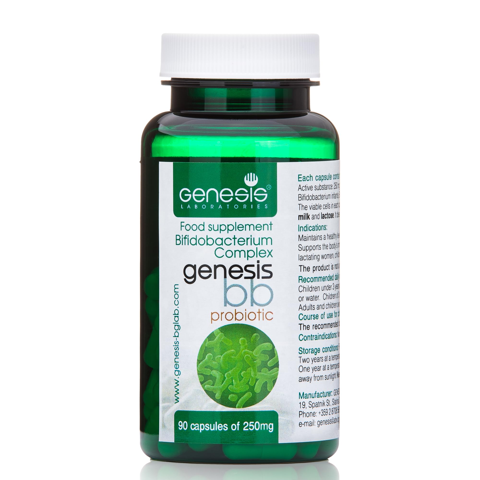 Genesis Bifidobacterium Complex BB Kann unterstützen Darmgesundheit und Immunsystem 90 Kapseln - 250 mg