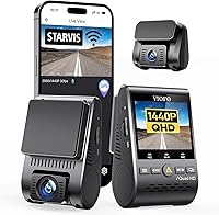 Vista 1 de VIOFO Dual Dash Cam, 2K 1440P 60fps+1080P 30fps Front and Rear Dash Camera with Wi-Fi GPS, Parking Mode, Emergency Recording, Super Capacitor
