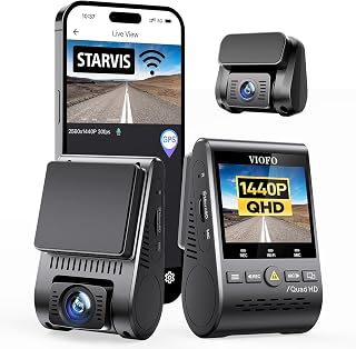 VIOFO A129 Plus Duo Dual Dash Cam: 2K 1440P 60fps Front + 1080P 30fps Rear, WiFi GPS, Super Night Vision, Parking Modes