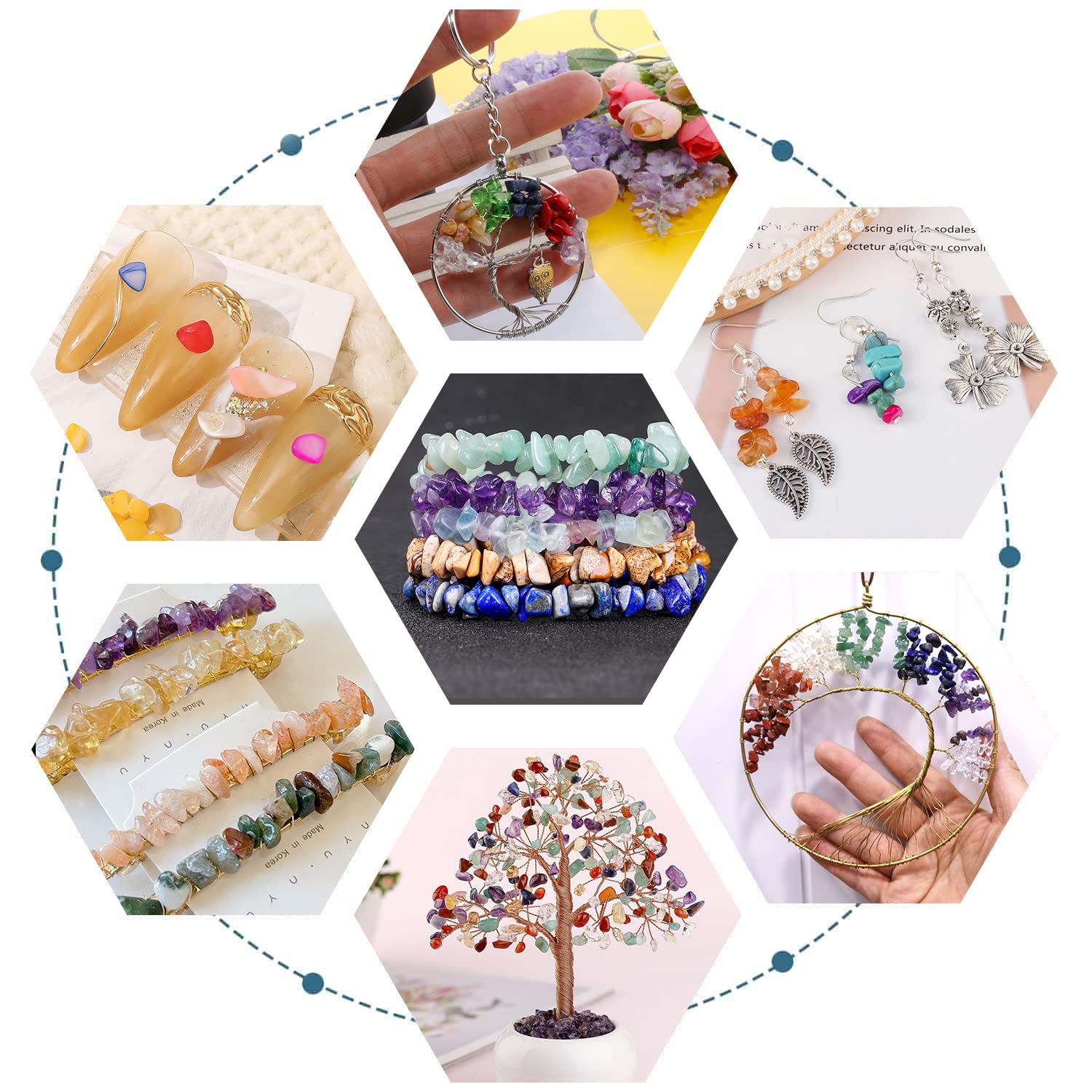 Kit 1168 Pezzi Per Creare Gioielli - Perline Pietre Naturali, Pendenti, Ferramenta E Attrezzi - Foto 7