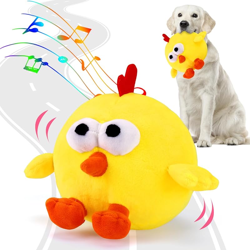 Brinquedo Interativo para Cães BABORUI Galinha Saltitante com Gravação, Música e Apito H-316-2