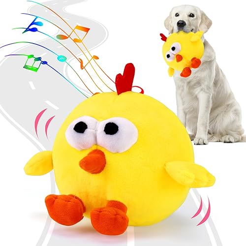 BABORUI Interactive Dog Toys, Crazy Jumping Chicken Dog Toy with