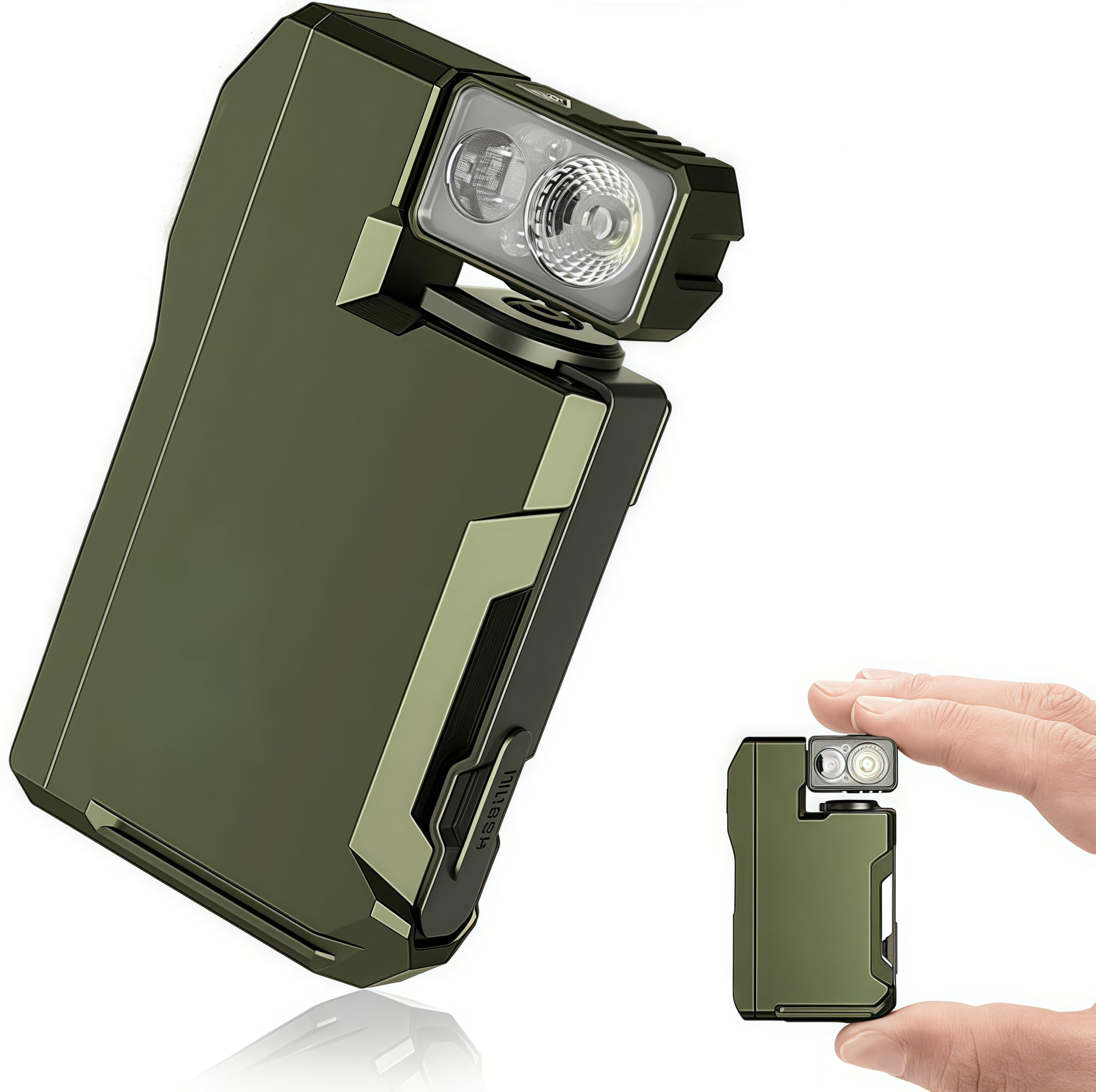 Mini lampe de poche pour camping et randonnée rechargeable 400 lm verte