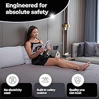 Vista 8 de Silvery Sábanas de cama de conexión a tierra con infusión de plata - Sábana bajera ajustable suave y sedosa de conexión a tierra con cable y guía