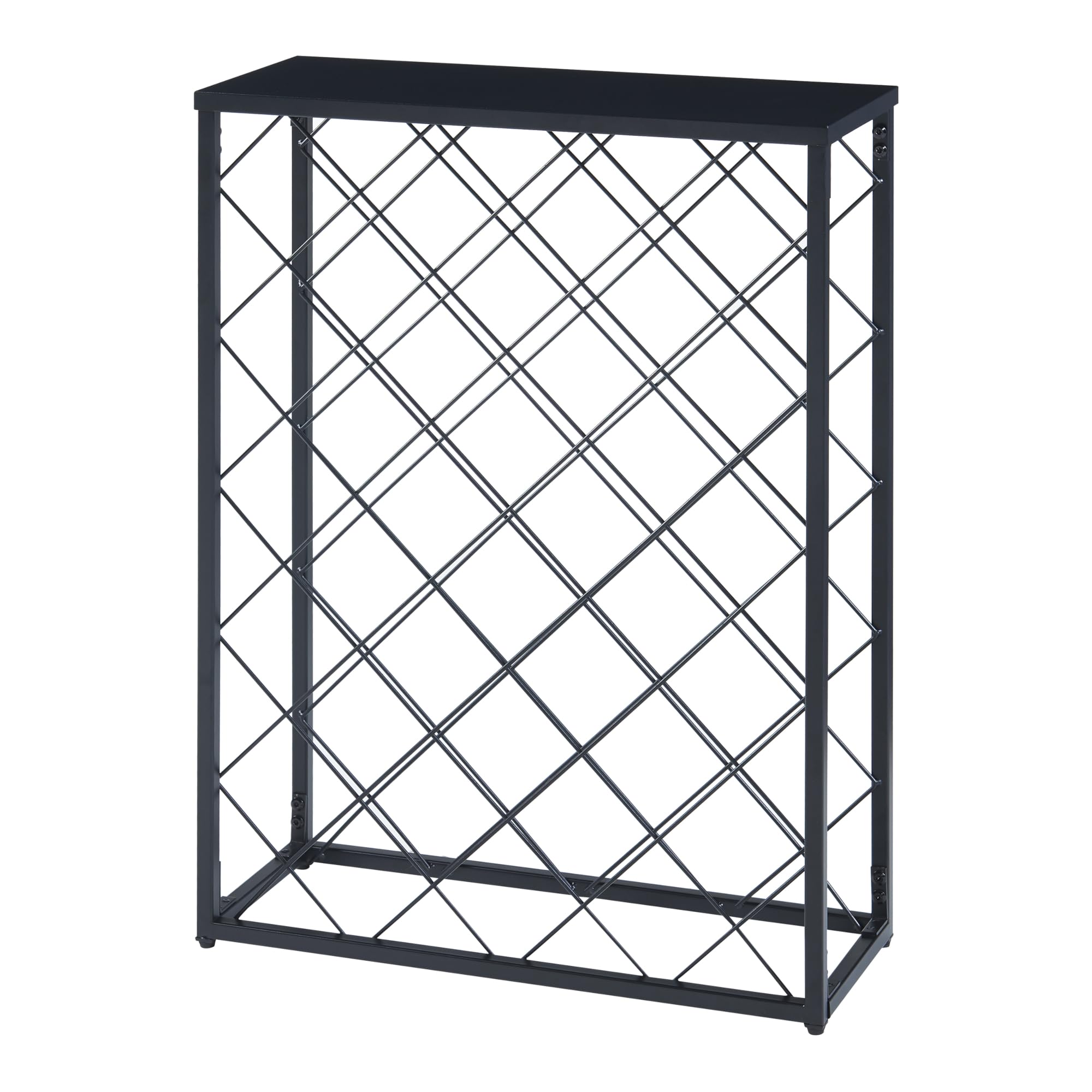 [en.casa] Weinregal Taivassalo Flaschenregal Metall Weinhalter für 25 Flaschen Schwarz Flaschenaufbewahrung Weinflaschenregal 71,5 x 53 x 20 cm