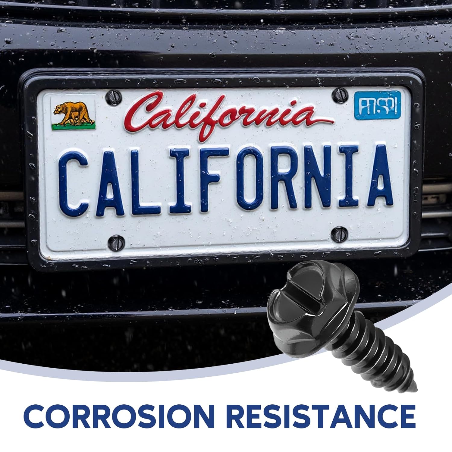 8PCS License Plate Screws for Car, Rustproof Stainless Steel Screws, License Plate Bolts, Stainless Fasteners for License Plates with Screwdriver (Black + Silver, 8 PCS) - Image 6