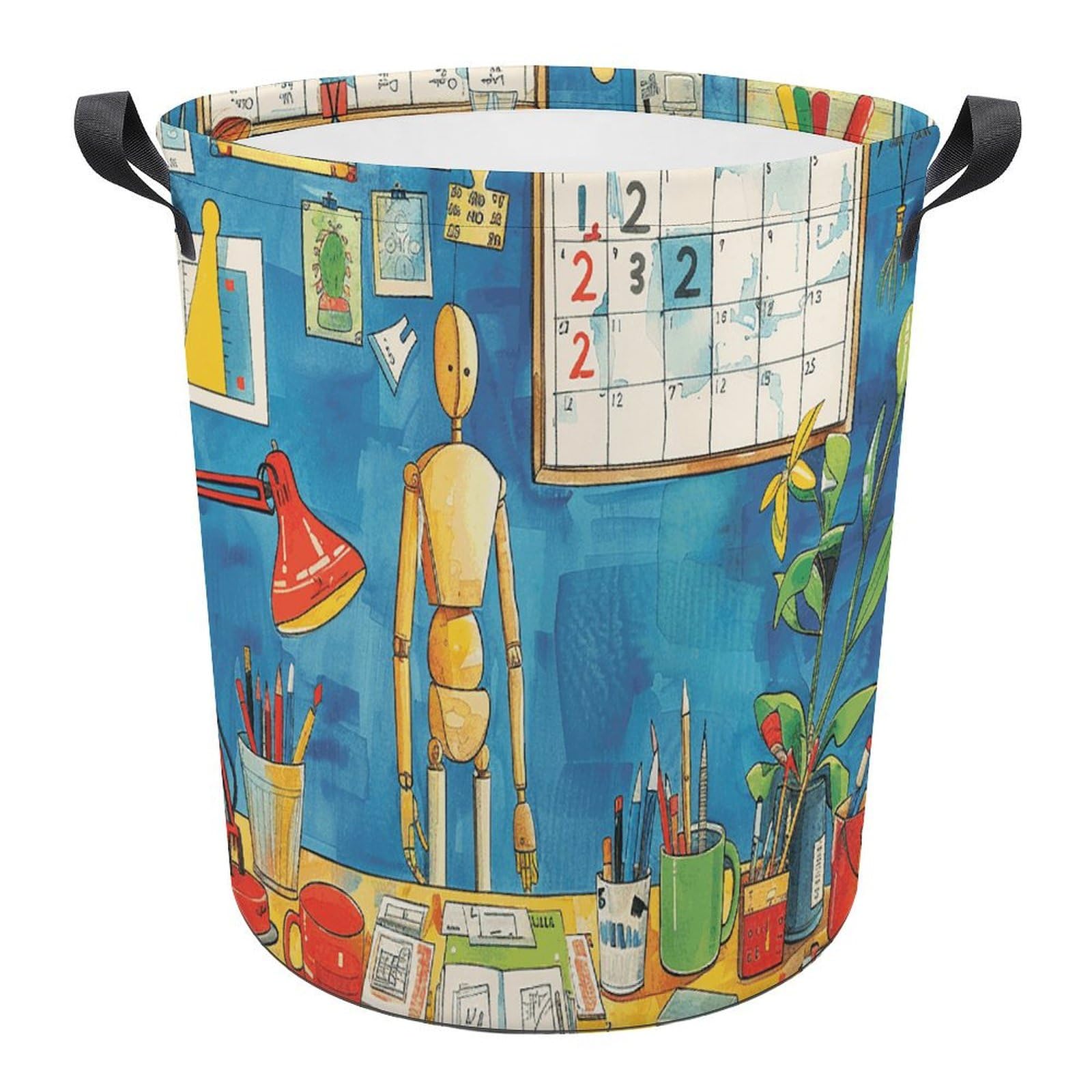 Panier à linge imprimé pour buanderie moderne et organisation des couvertures