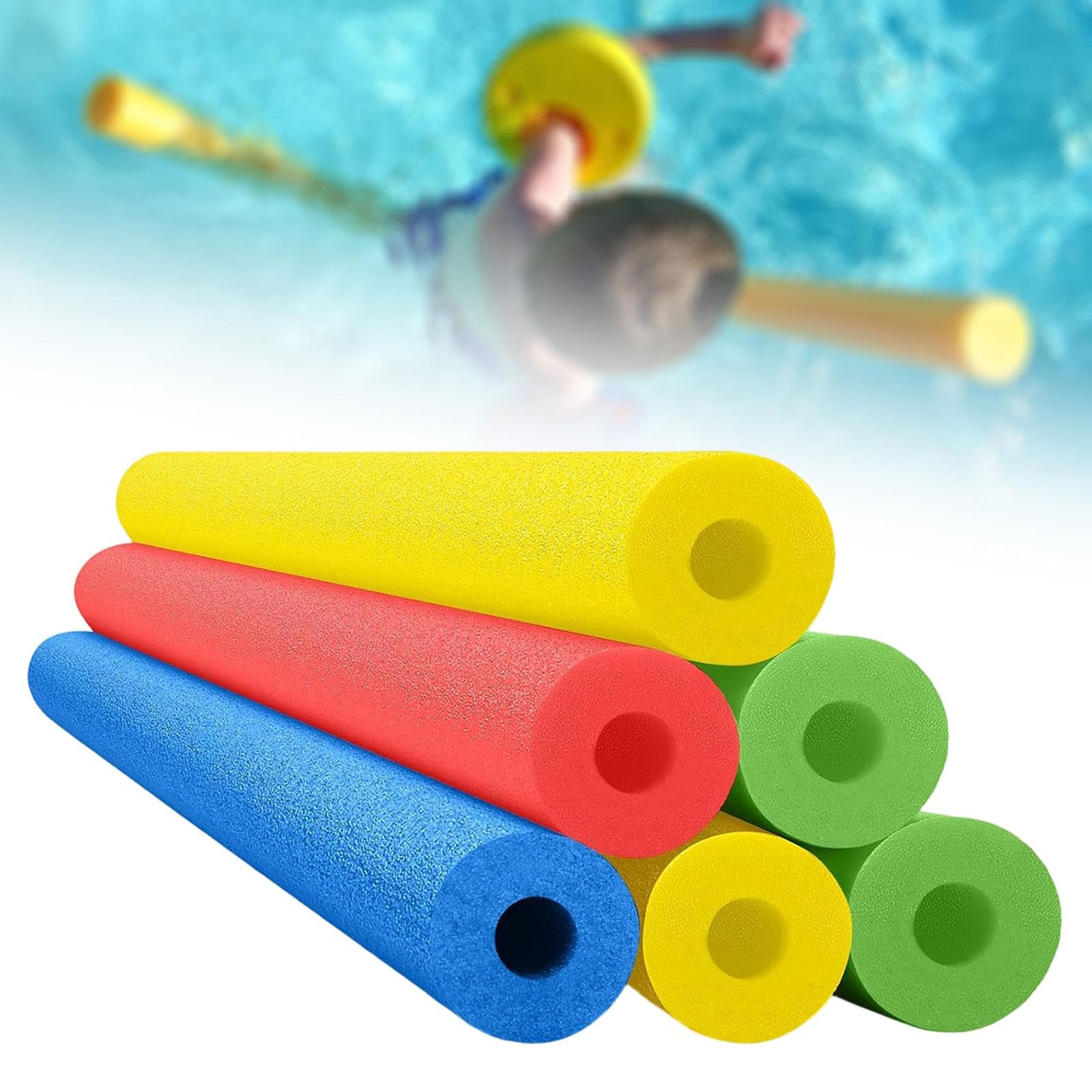Set di 6 Tubi Galleggianti per Piscina, Ideali per Imparare a Nuotare, Realizzati in Morbida E Confortevole Schiuma, Adatti a Bambini E Adulti, per At, 6 Pezzi, 4 Colori