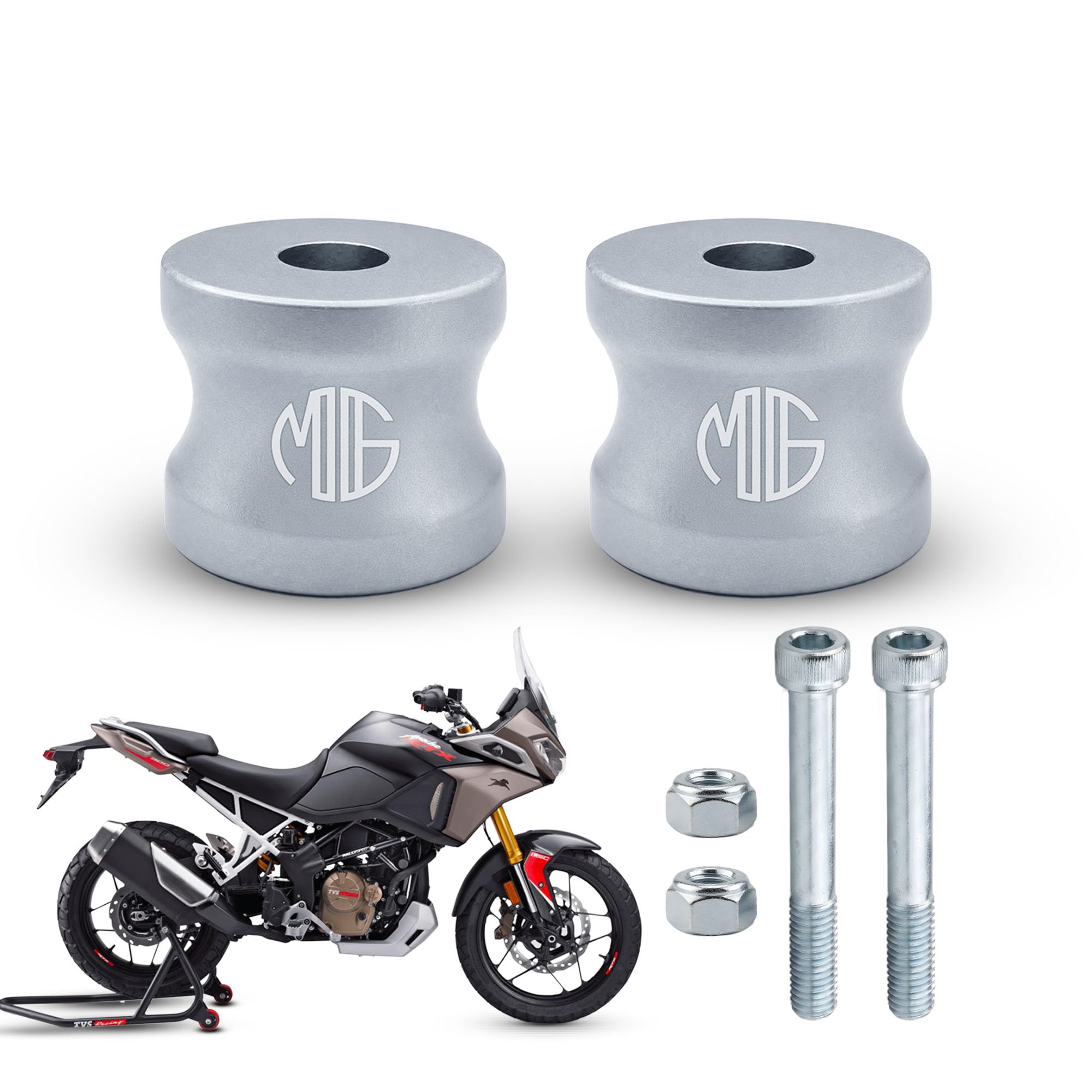 TVS Apache RTX 300 Handlebar Riser Clamp | CNC Aluminium Handle Bar Height Riser | Ergonomic Handlebar Extension for Enhanced Comfort & Control-image-31