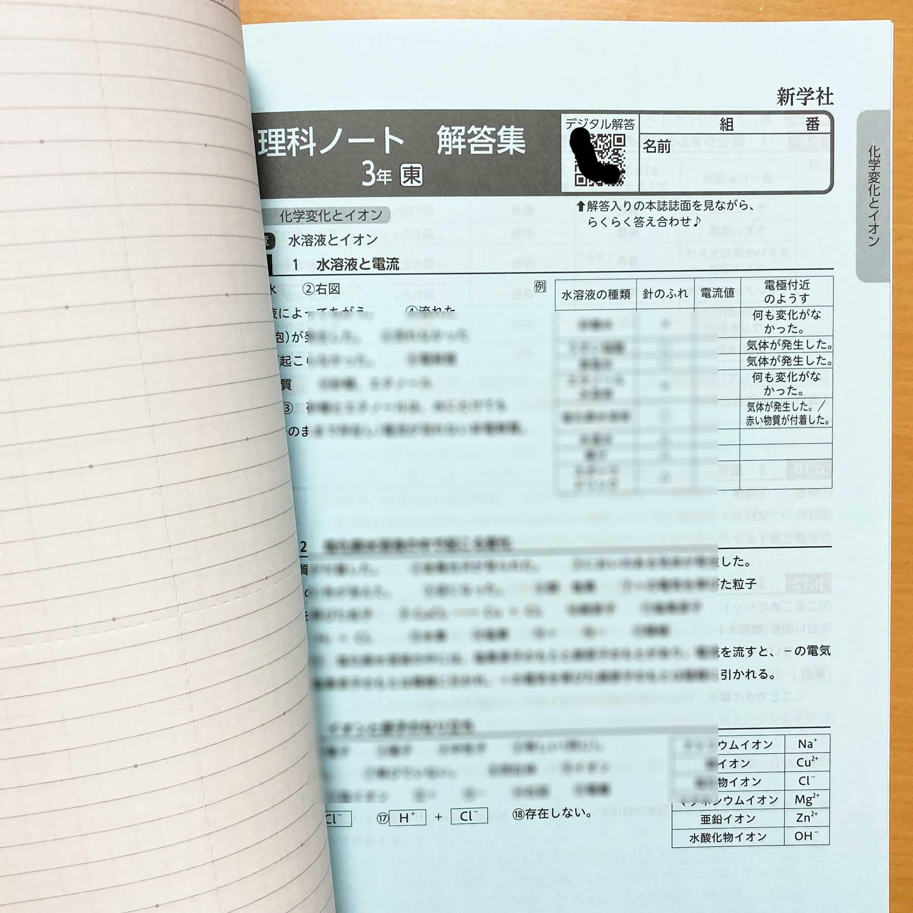 Amazon.co.jp: 2025年度版「理科ノート 3年 東京書籍版 解答集 板書例