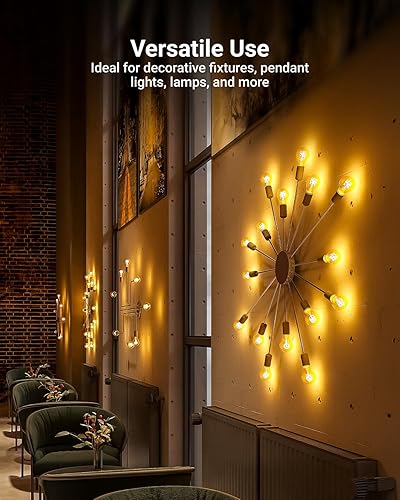 Miniatura 7 de Sunco - Paquete de 6 bombillas LED Edison vintage, luz de filamento en espiral E26, 5.5 W  40 W, luz ámbar de 2200 K, regulable, 450 LM, 25000 horas