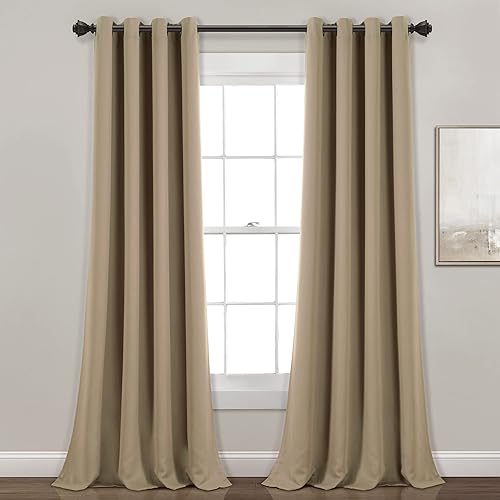 Miniatura 38 de Lush Decor Paneles de Cortinas con Ojales Aislantes Opacas para Ventana, Par, 52" W x 84" L, Negro - Diseño Clásico Moderno - Decoración Elegante de