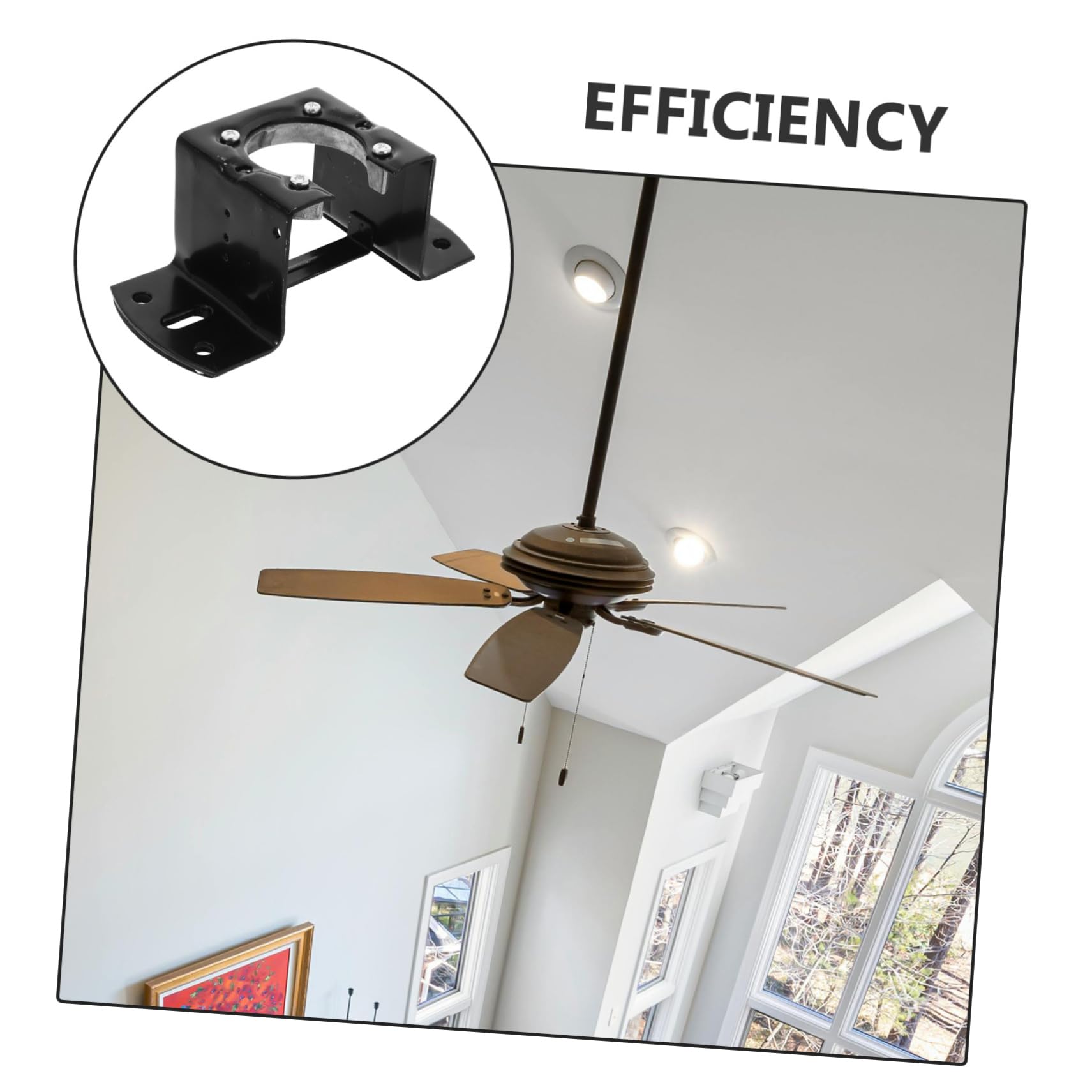 Yardenfun Kit de Montaje para Ventilador de Techo Soporte de Instalación para Techos Inclinados Adaptador Compatible Varios Hierro Resistente Fácil de Instalar para Hogar Color Negro