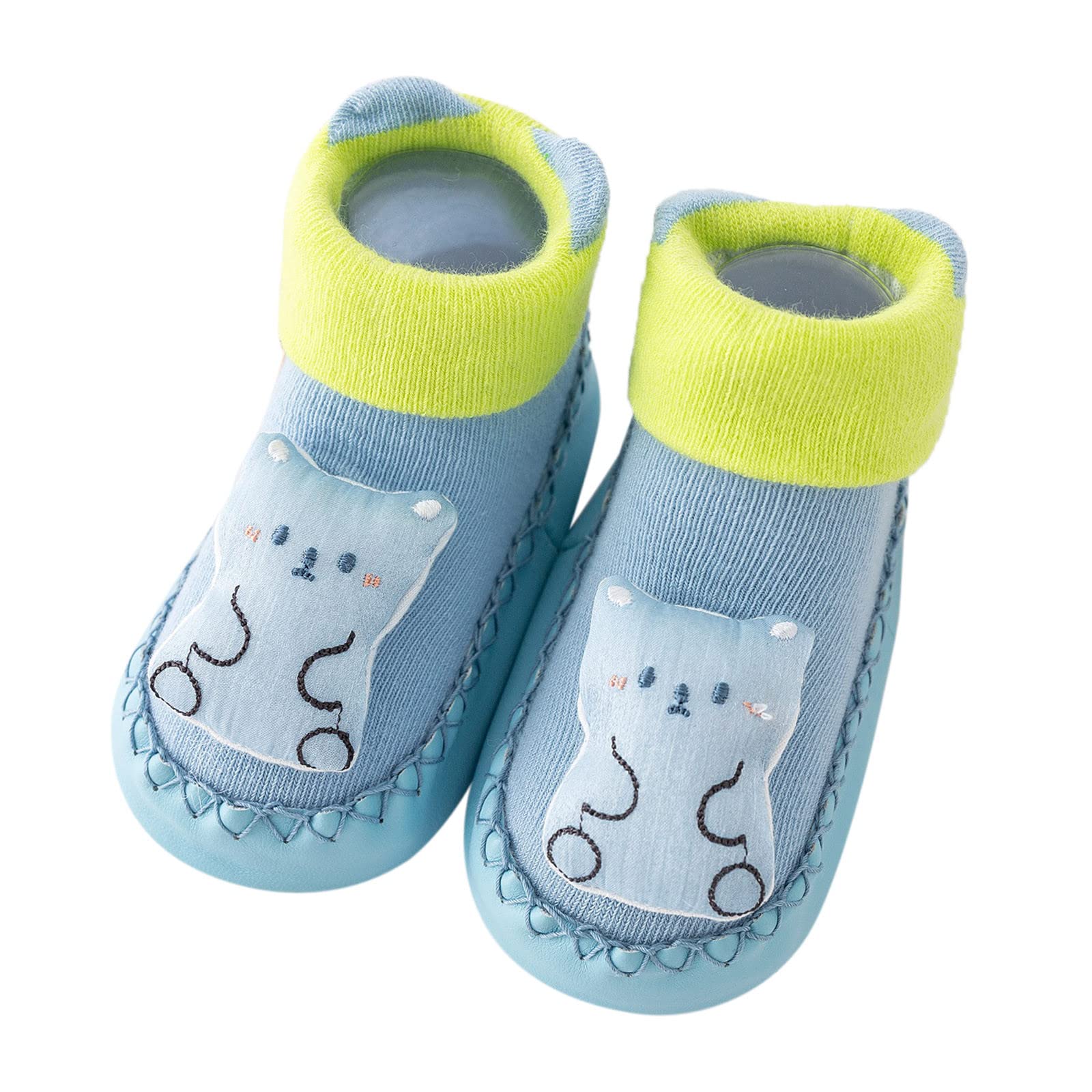 Spring Children Infant Toddler Shoes Boys and Girls Floor Sports Socks Shoes Cute Cartoon Rabbit Toddler Girls Shoes (Blue, 6 Toddler)