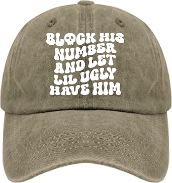 Block His Humber and Let Lil Ugly Have Him Sun Hat Mens Running Hat Womens Hats Gifts for Women Workout Hat
