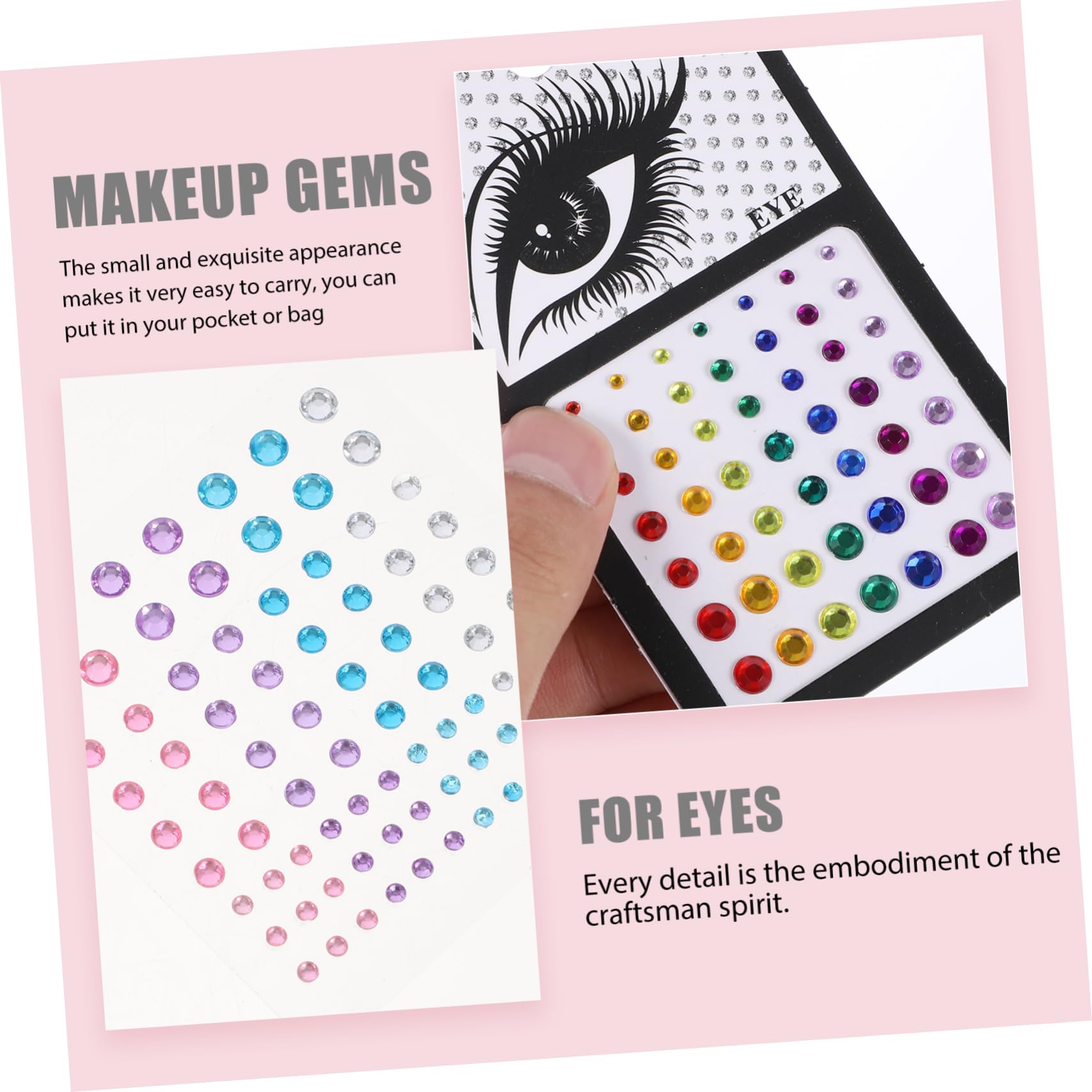 FRCOLOR 24fogli Sticker Di Gemme Per Viso Di Adesivi Strass Per Trucco Decorazioni Faciali Impermeabili e Durature Per Festival e Occasioni Speciali