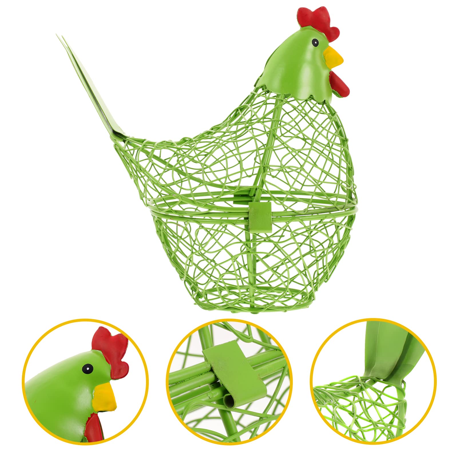 Panier à Œufs Poule En Fer Forgé Avec Couvercle - Rangement Cuisine Métallique