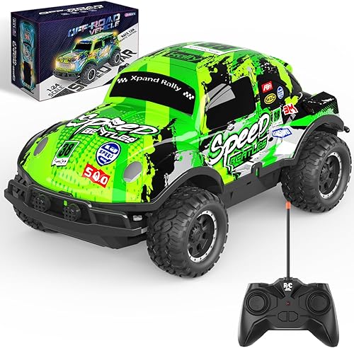 Auto de control remoto, escala 124, juguete de carreras iluminado, auto RC para niños con luces LED geniales, juguetes de autos RC Hobby, regalos de