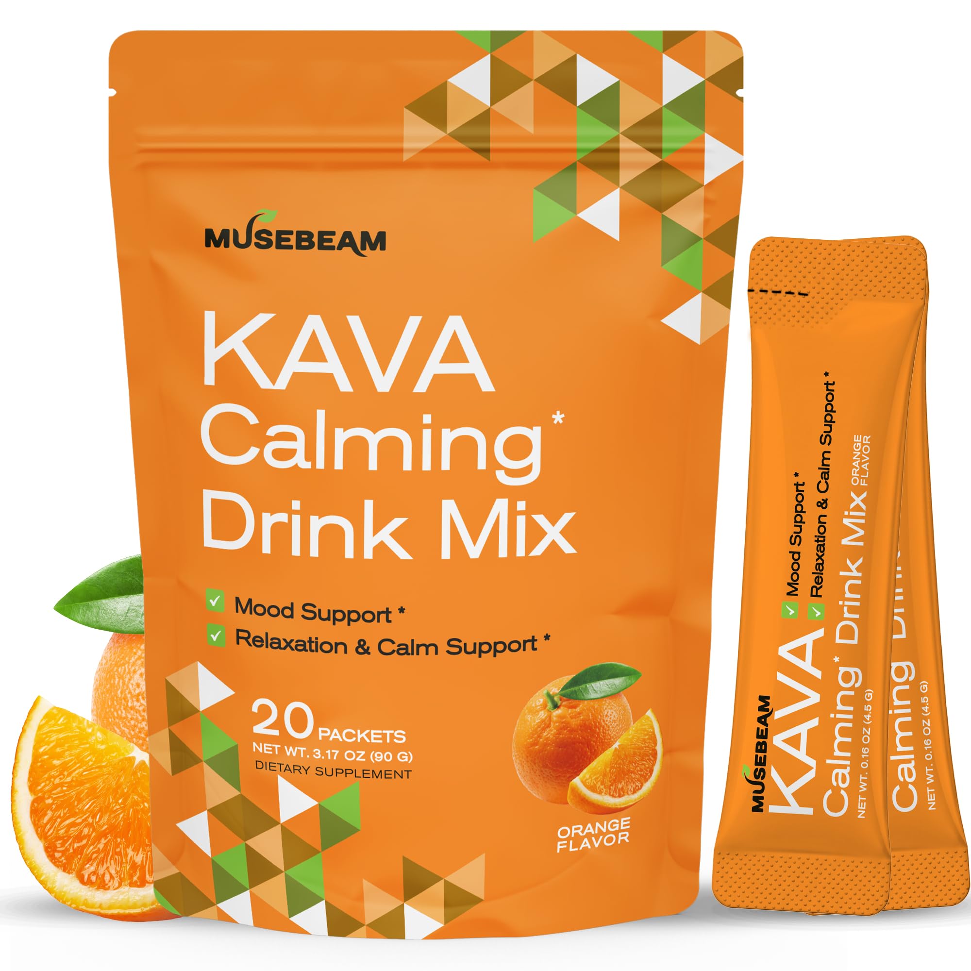 musebeam Suplemento fitoterápico em pó de Kava Kava e erva-cidreira 300 mg + 200 mg 20 sachês