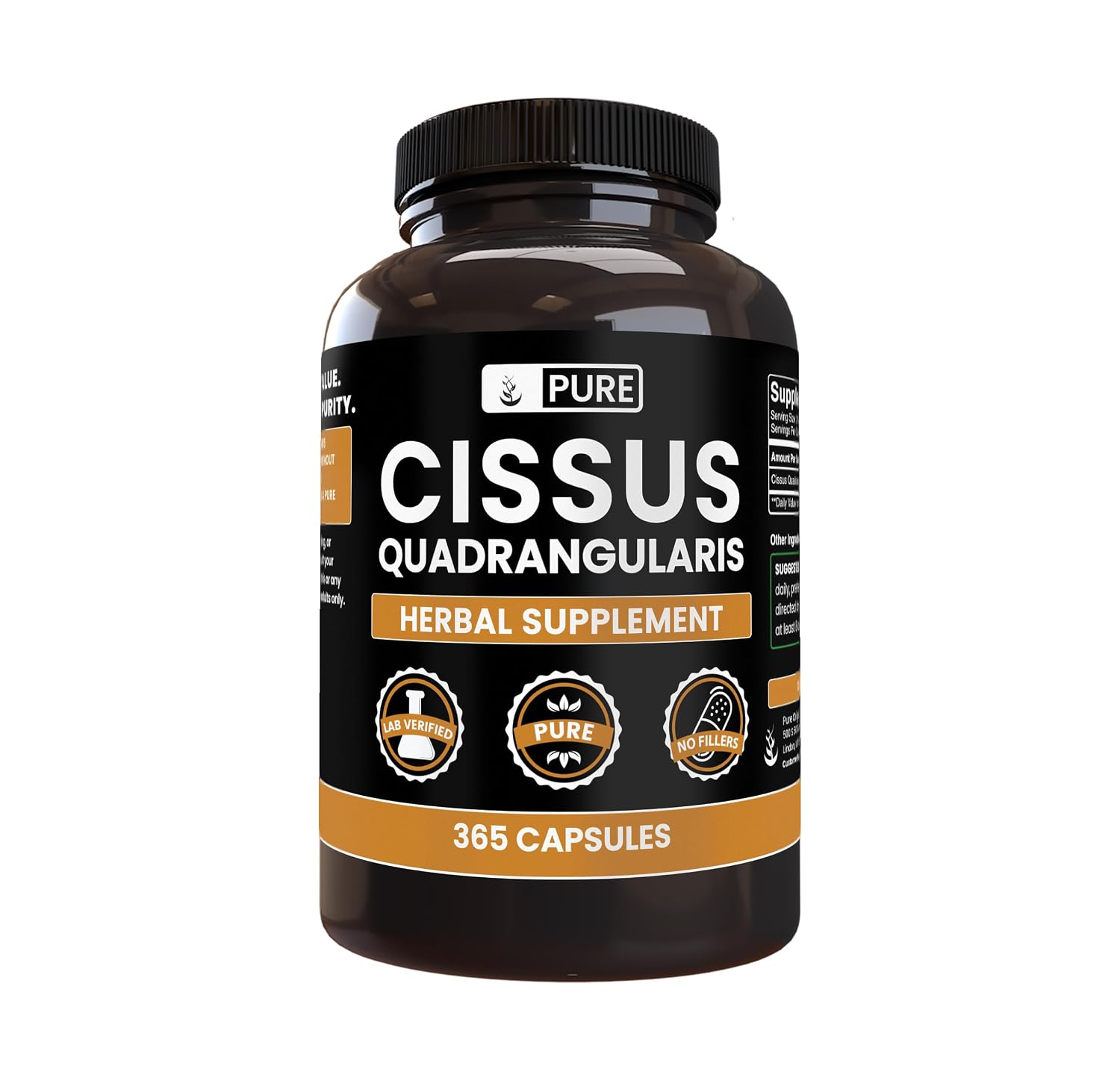 Pure Original Ingredients Cissus Quadrangularis (365 Capsules) No Magnesium Or Rice Fillers, Always Pure, Lab Verified