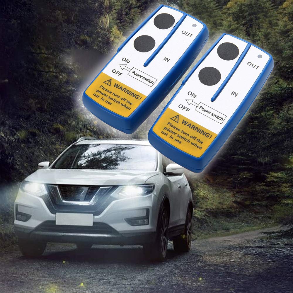 Shkalacar 12 V Telecomando per argano senza fili,2 pezzi Kit telecomando per verricello per console senza fili fino a 50 ft per Jeep ATV SUV, avec batterie