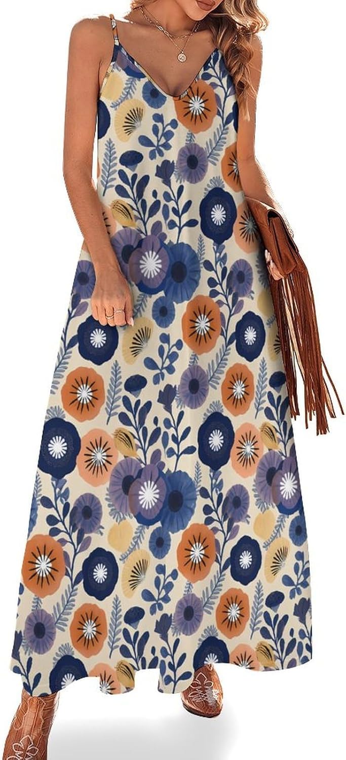 Women's Maxi Dress Spaghetti Strap Sleeveless Long Dress