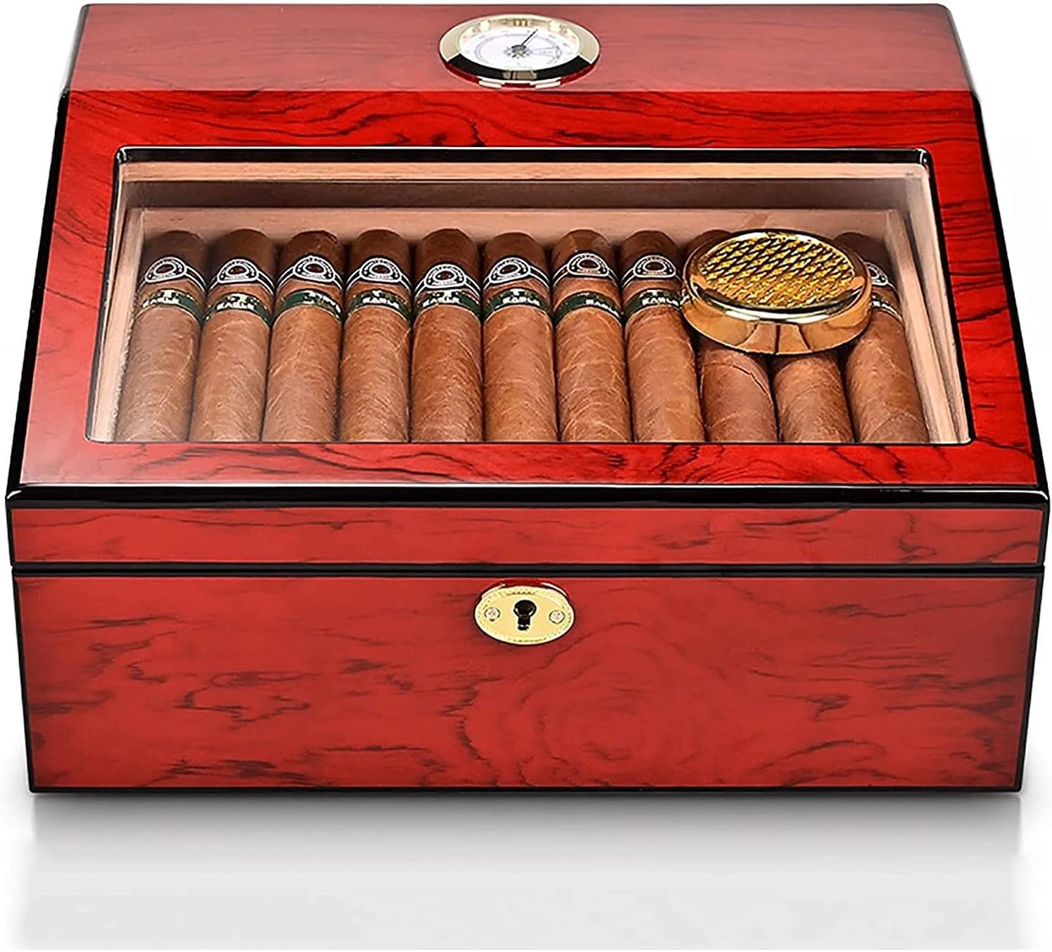 LETREM Cigar Box Desktop Cigar Humidor Cigar Storage Box