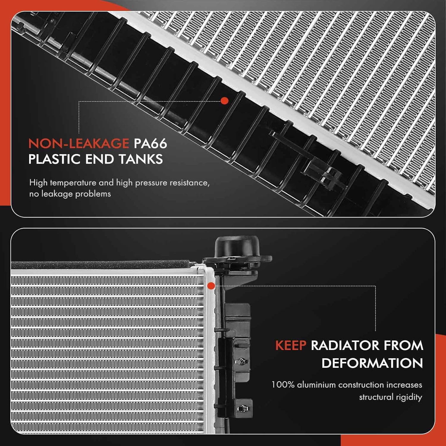 A-Premium Engine Coolant Radiator Assembly Compatible with Hyundai Santa Fe 2021-2024 & Kia Sorento 2021-2024, 2.5L