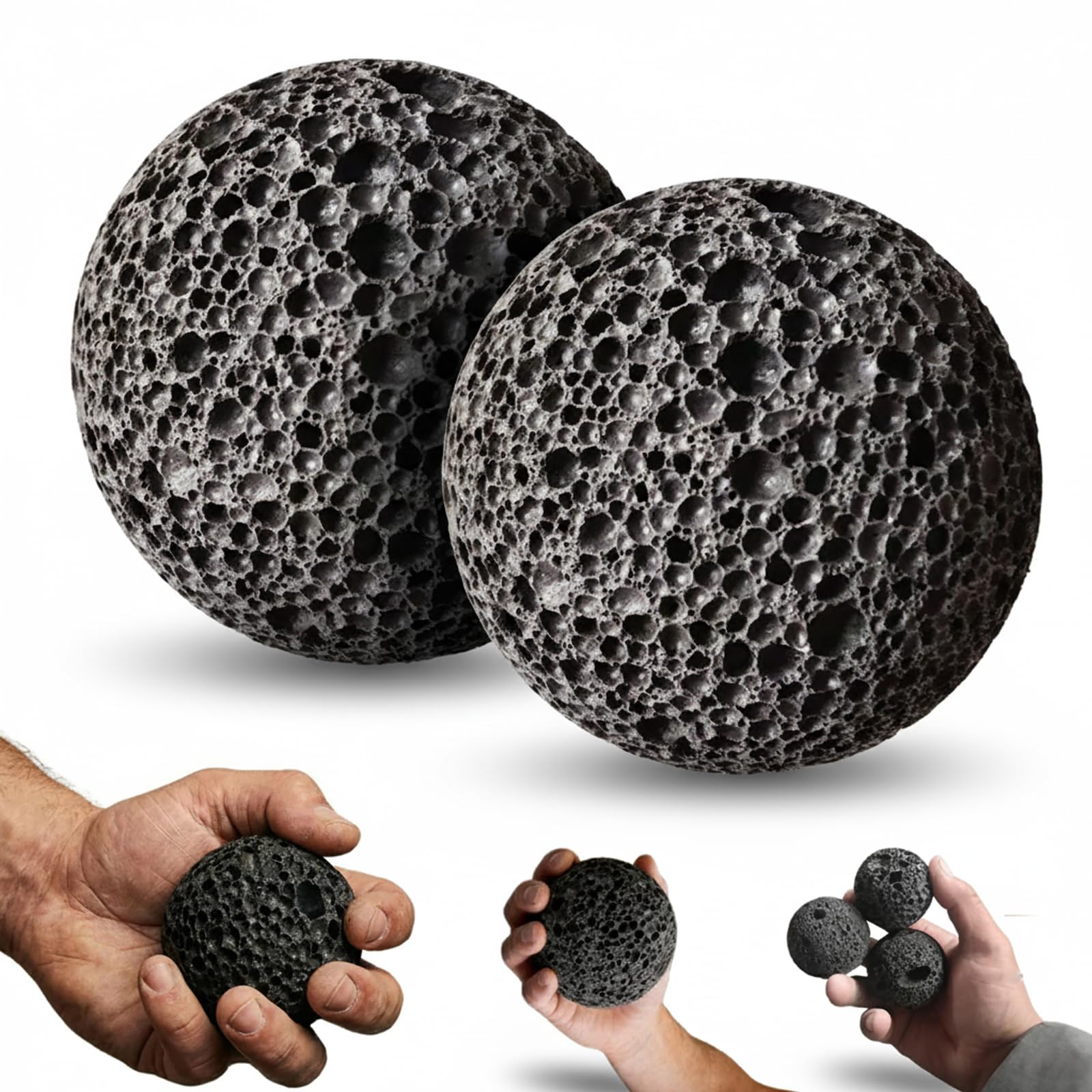 2PCS Callus Ball for Hand, Moon Grip Ball for Rock Climbing, Skin Conditioning & Callus Building Grip Trainer, Natural Stone Hand Grip Strengthener for Athletes, Weightlifting & Gym — image 1