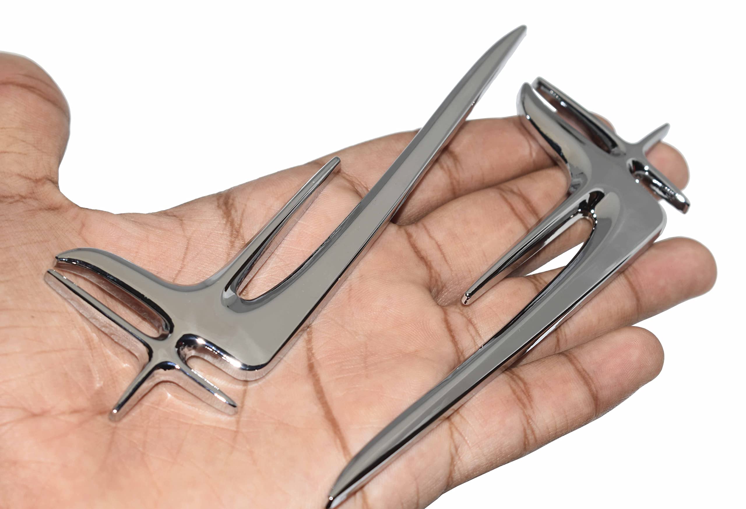 Stylish Bodyside Emblem Sticker for All Cars, Metal (Silver)