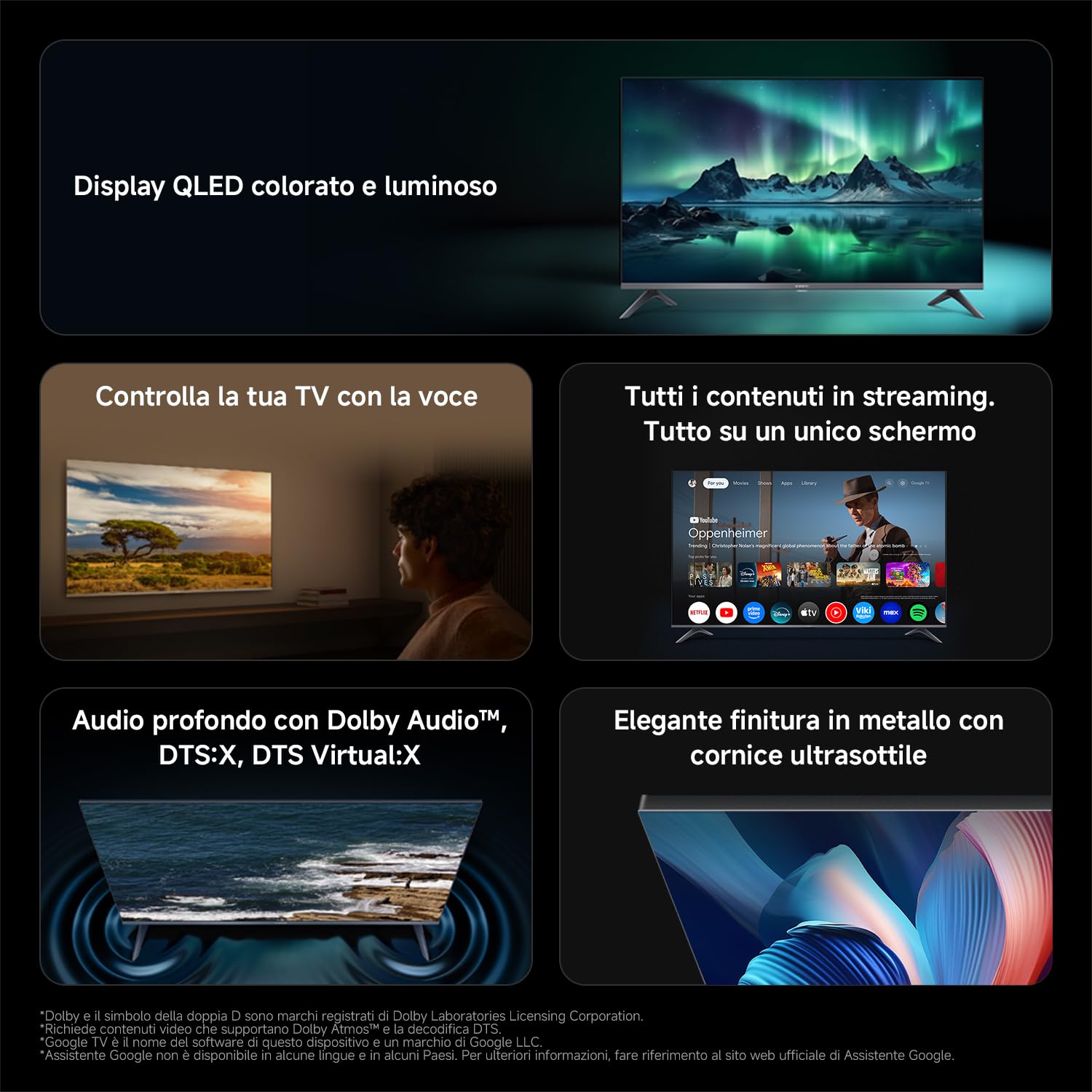 Xiaomi TV A Pro 32 32 cali (81 cm) QLED Smart TV Google TV Triple Tuner Dolby Audio DTS
