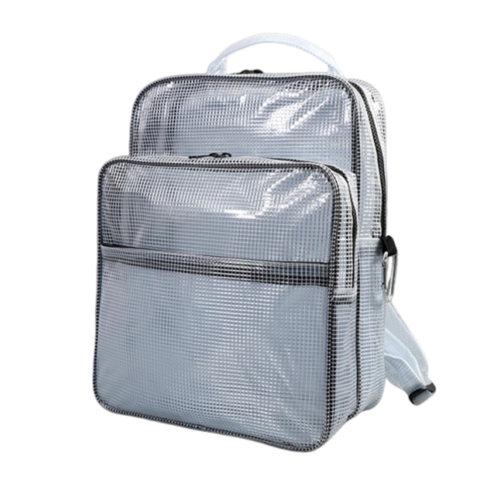 Zaino per attrezzi trasparente, antistatico, grande borsa per computer portatile, 15,75 x 11,81 x 5,91 pollici, borsa ignifuga, zaino di sicurezza industriale da uomo, borsa per attrezzi in PVC